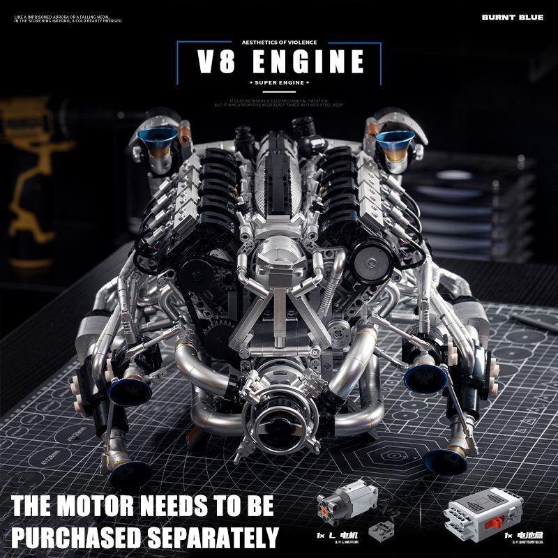 Model Kit Engine - MOC Supercar V8 Kit di blocchi